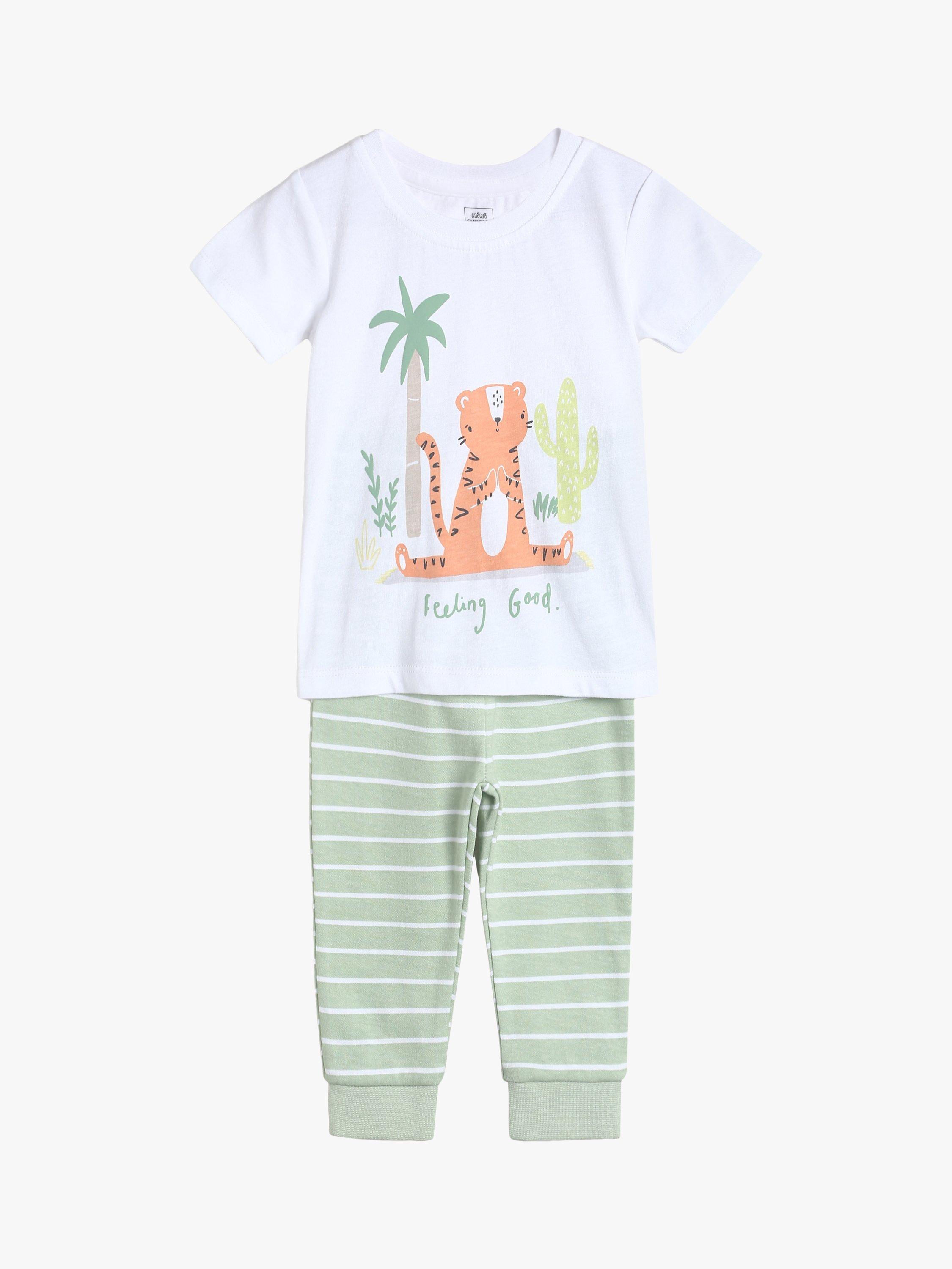 Mini Cuddles Baby Tiger Top & Joggers Set, Green