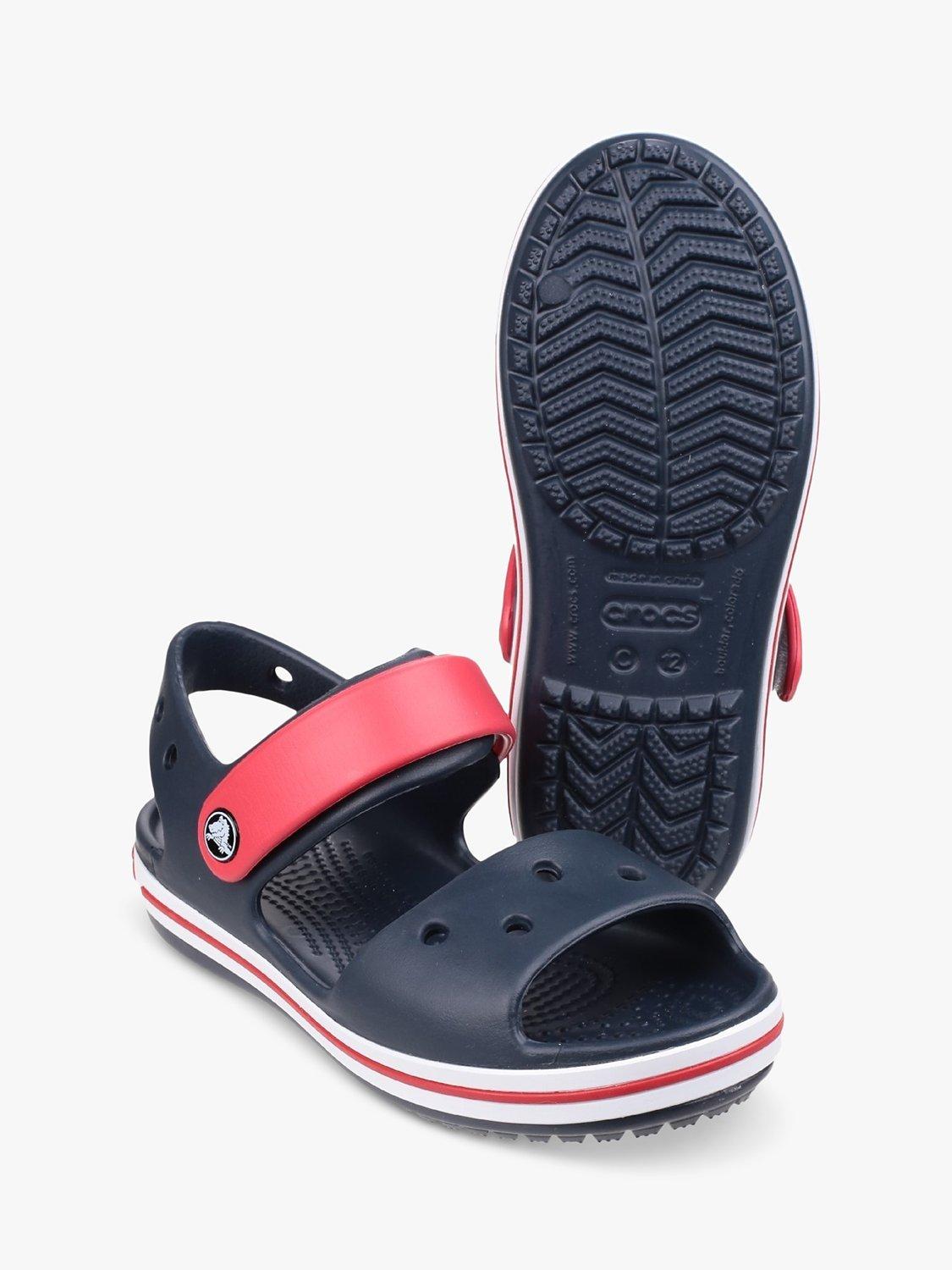 Crocs Kids' Crocband Sandals, Navy/Red, 4 Jnr