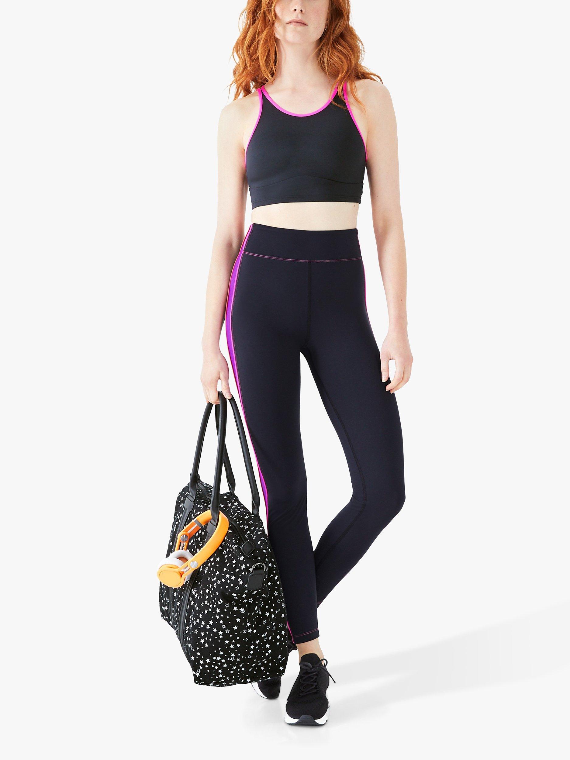 HUSH Cettie Strappy Sports Bra, Black/Multi
