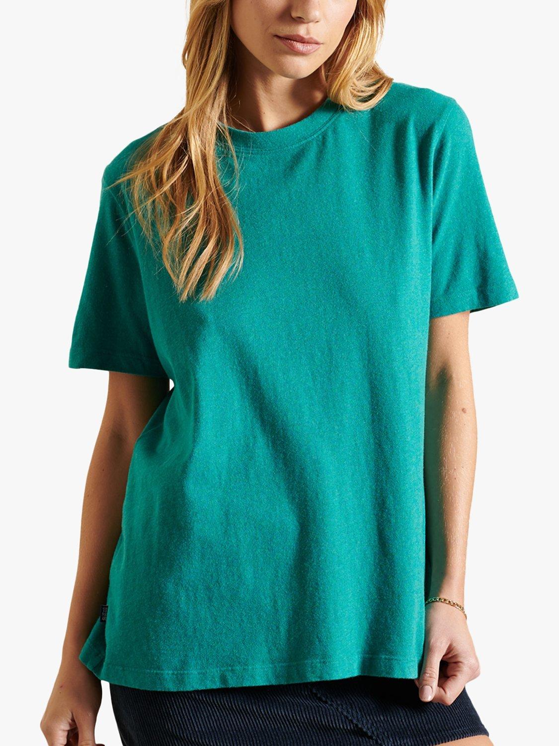 Superdry Organic Cotton Vintage Logo T-Shirt, Ocean Green Marl