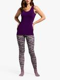 HotSquash Kimono Print All Day Leggings, Purple/Multi