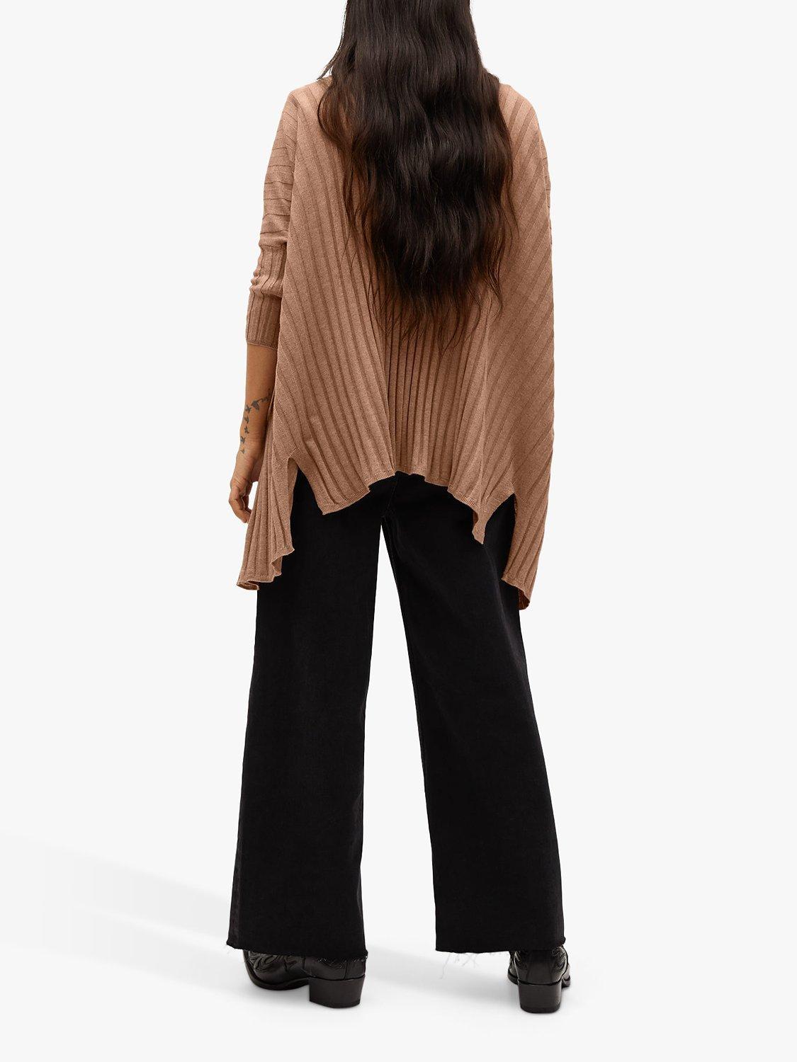 Mango Monaco Cotton Blend Cardigan, Medium Brown, S