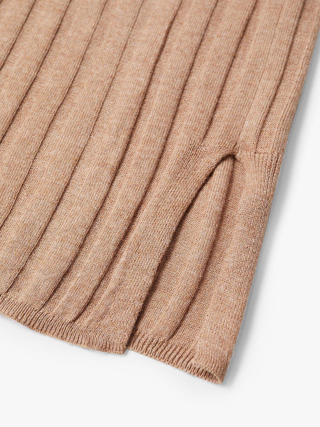 Mango Monaco Cotton Blend Cardigan, Medium Brown, S