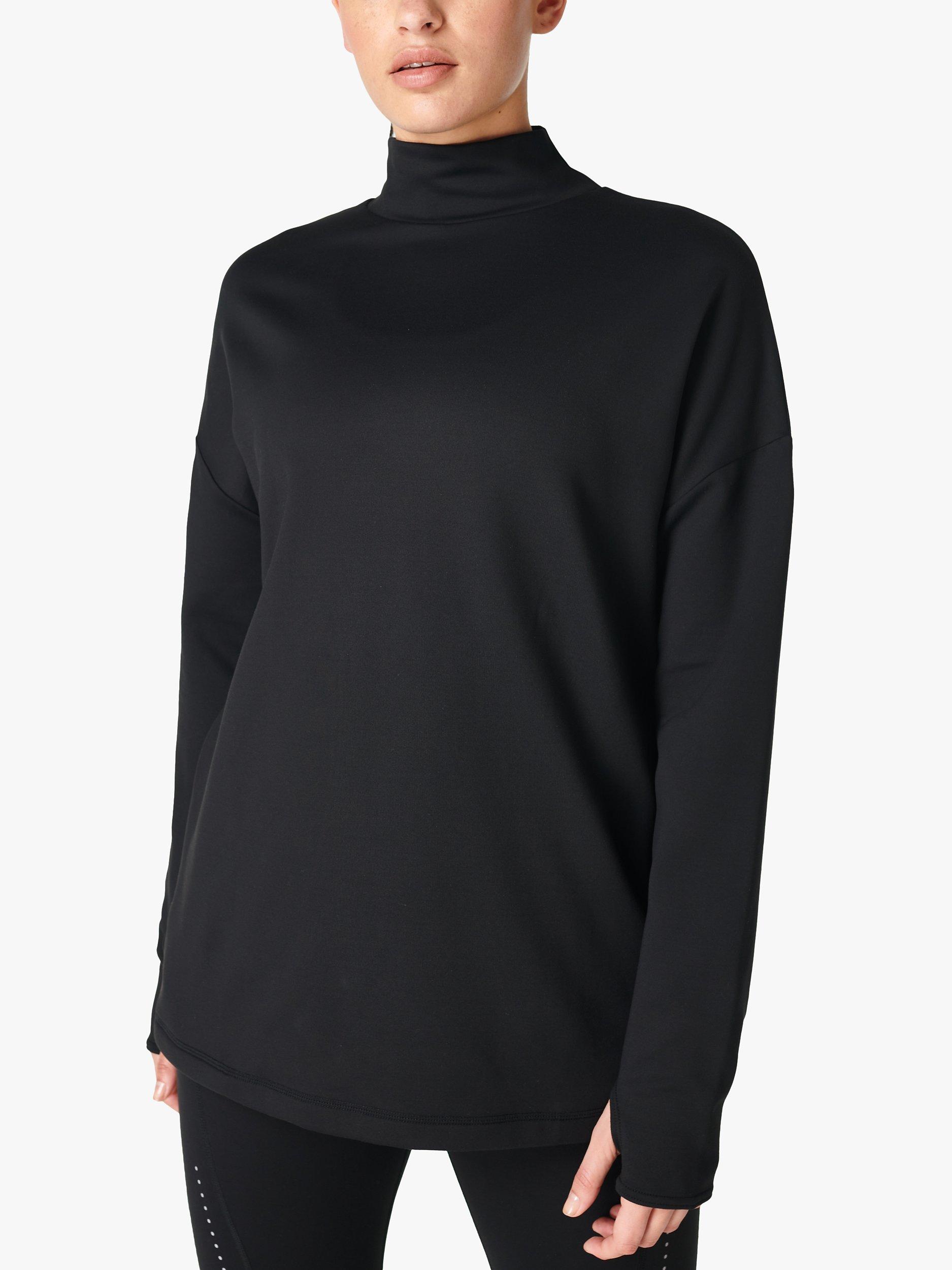 Sweaty Betty Eco Therma High Neck Sweatshirt, Black