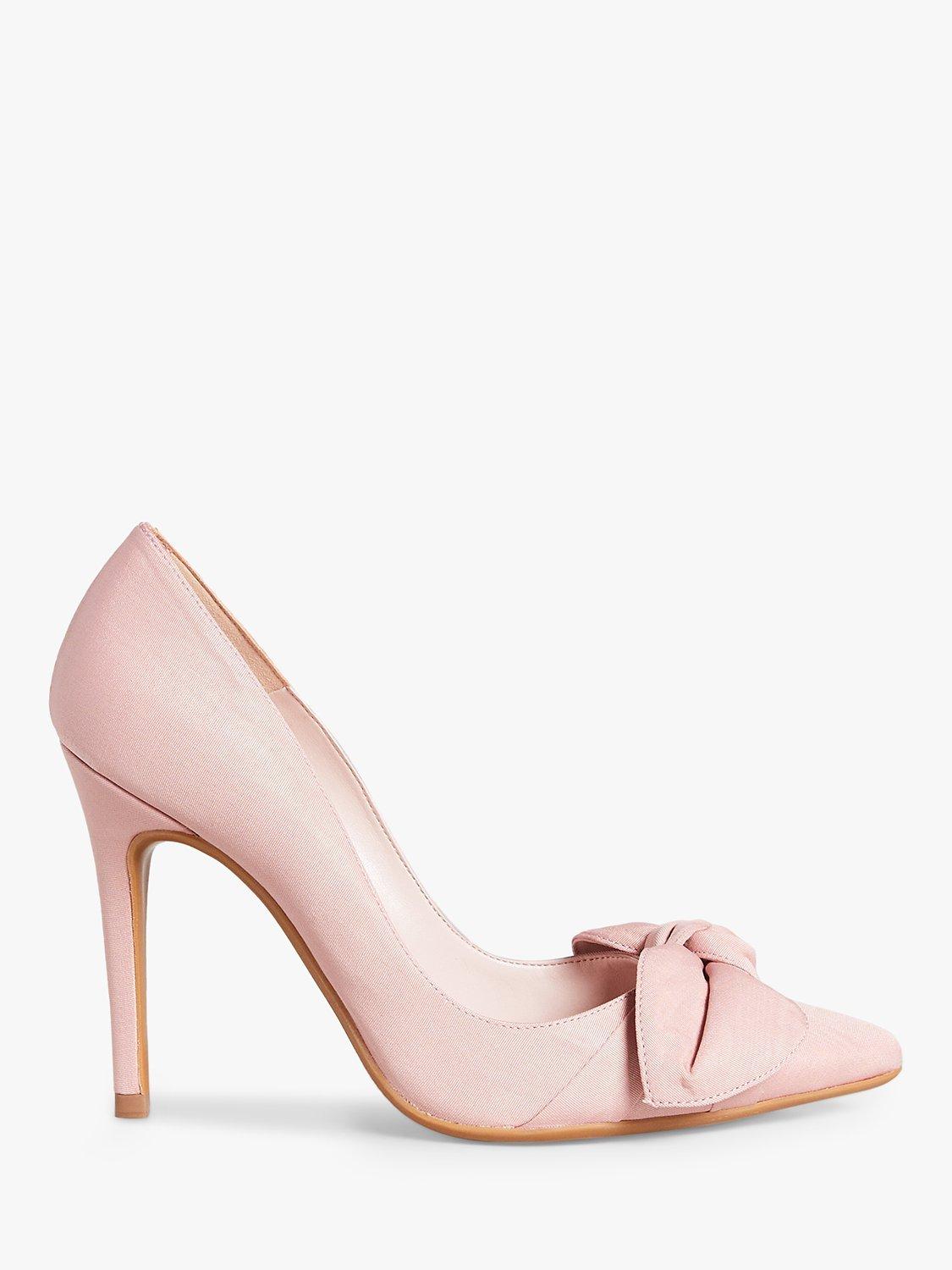 Ted Baker Hyana Moire Satin Bow Court Shoes, Dusky-pink
