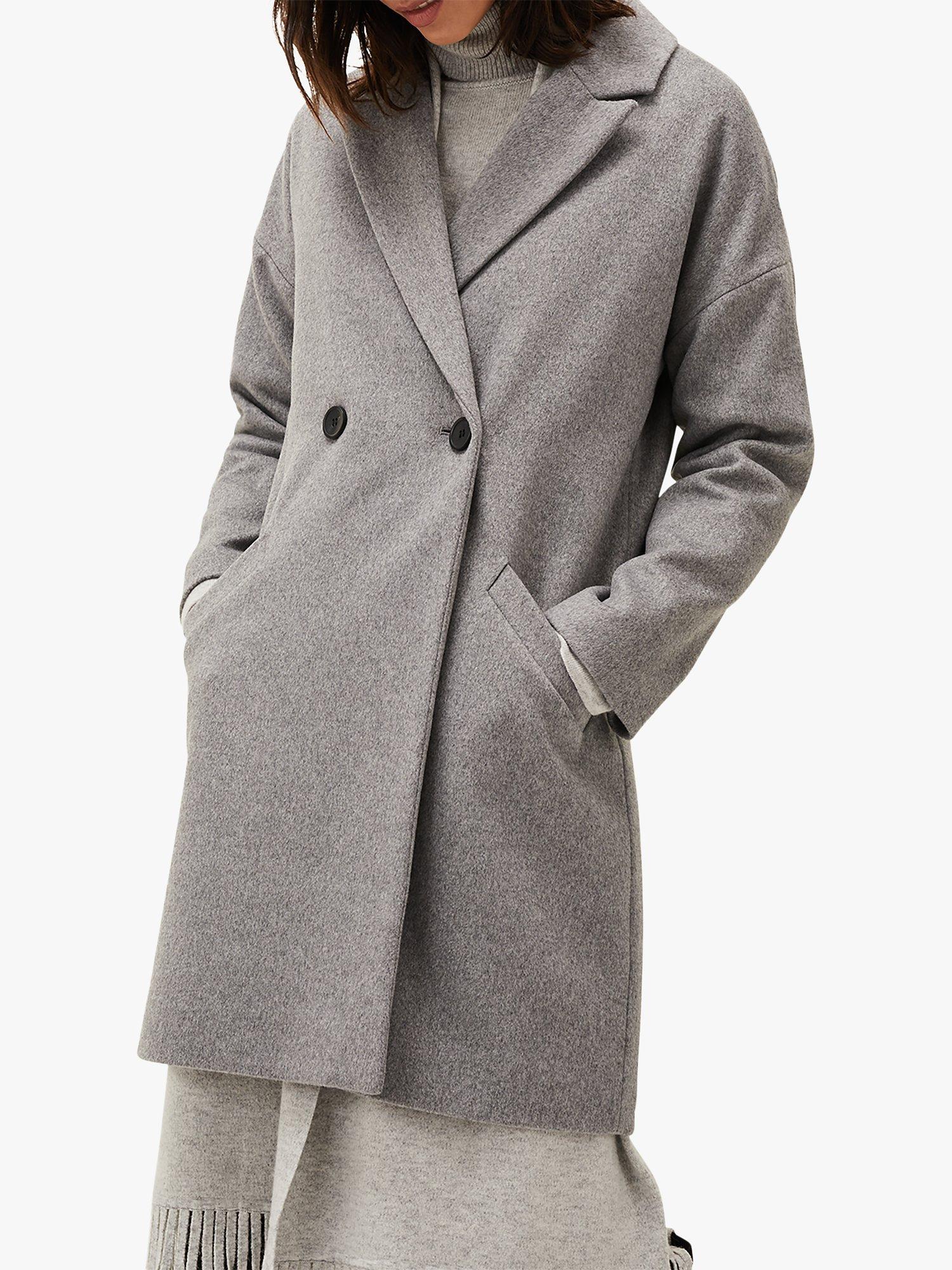 Phase Eight Emery Double Breasted Coat, Pale Grey, M