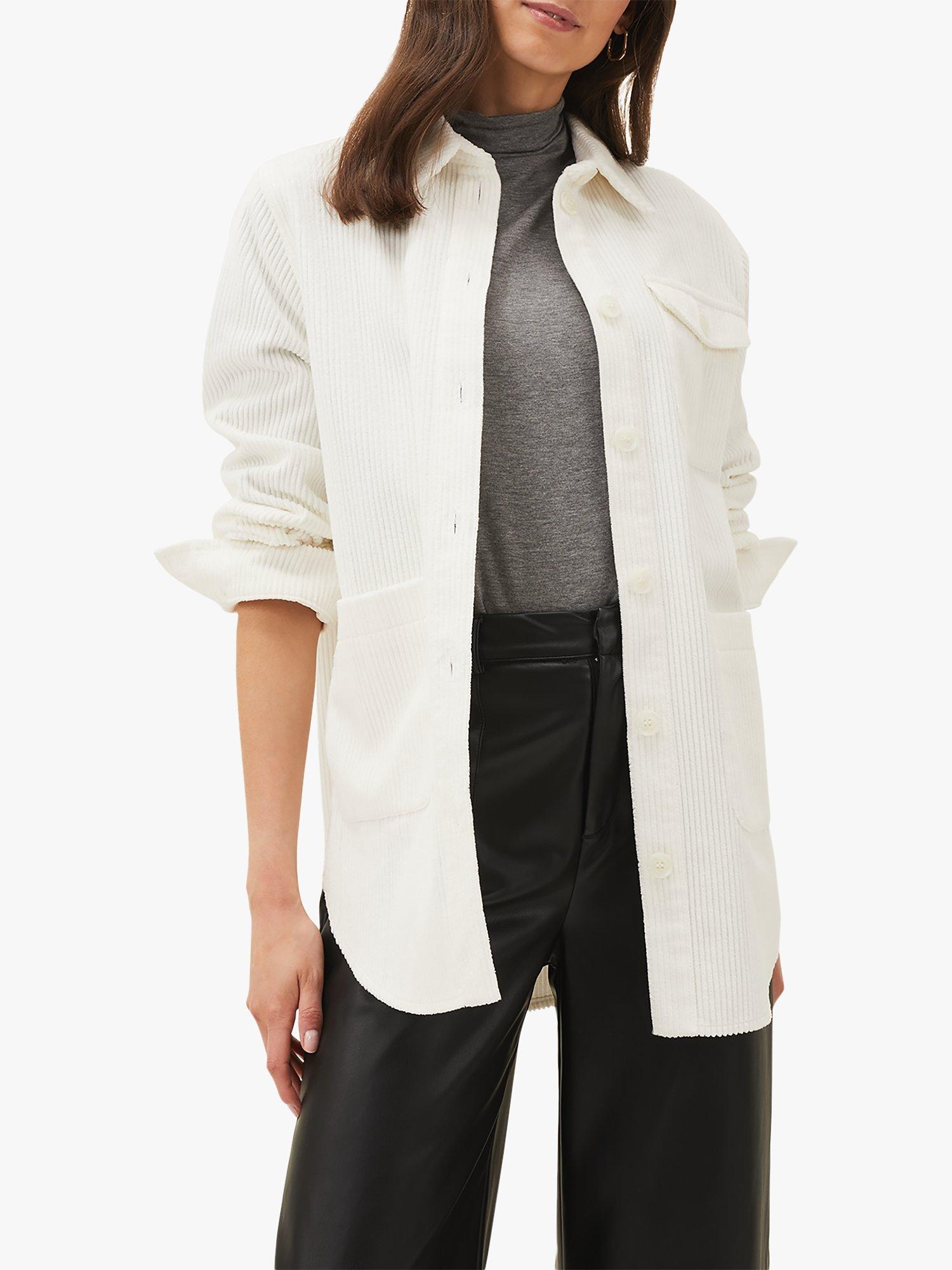 Phase Eight Katrina Corduroy Shacket, Ivory