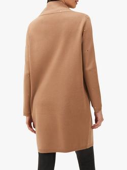 Phase Eight Paloma All-Over Stud Embellished Knit Coatigan, Camel - view 2, Camel