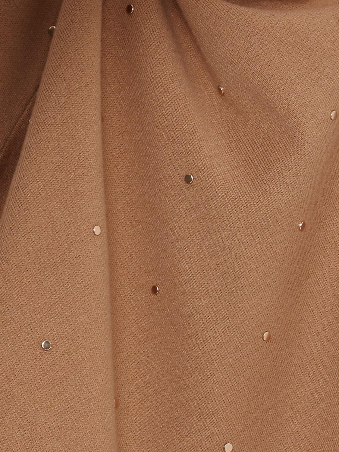 Product image 6 of 7, which shows Phase Eight Paloma All-Over Stud Embellished Knit Coatigan, Camel, 24