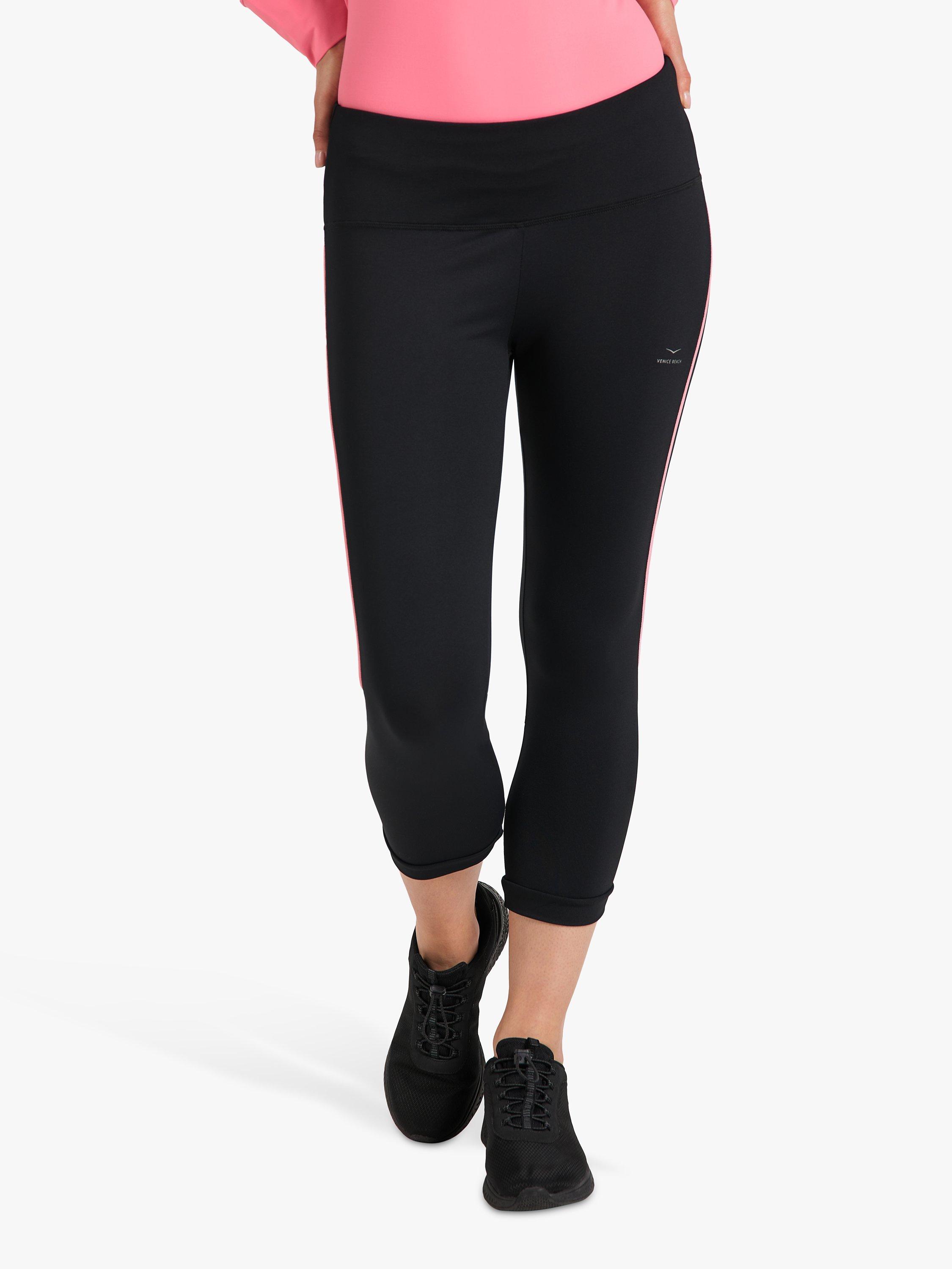 Product image 4 of 6, which shows Venice Beach Kimberly 3/4 Leggings, Black/Salmon, XS