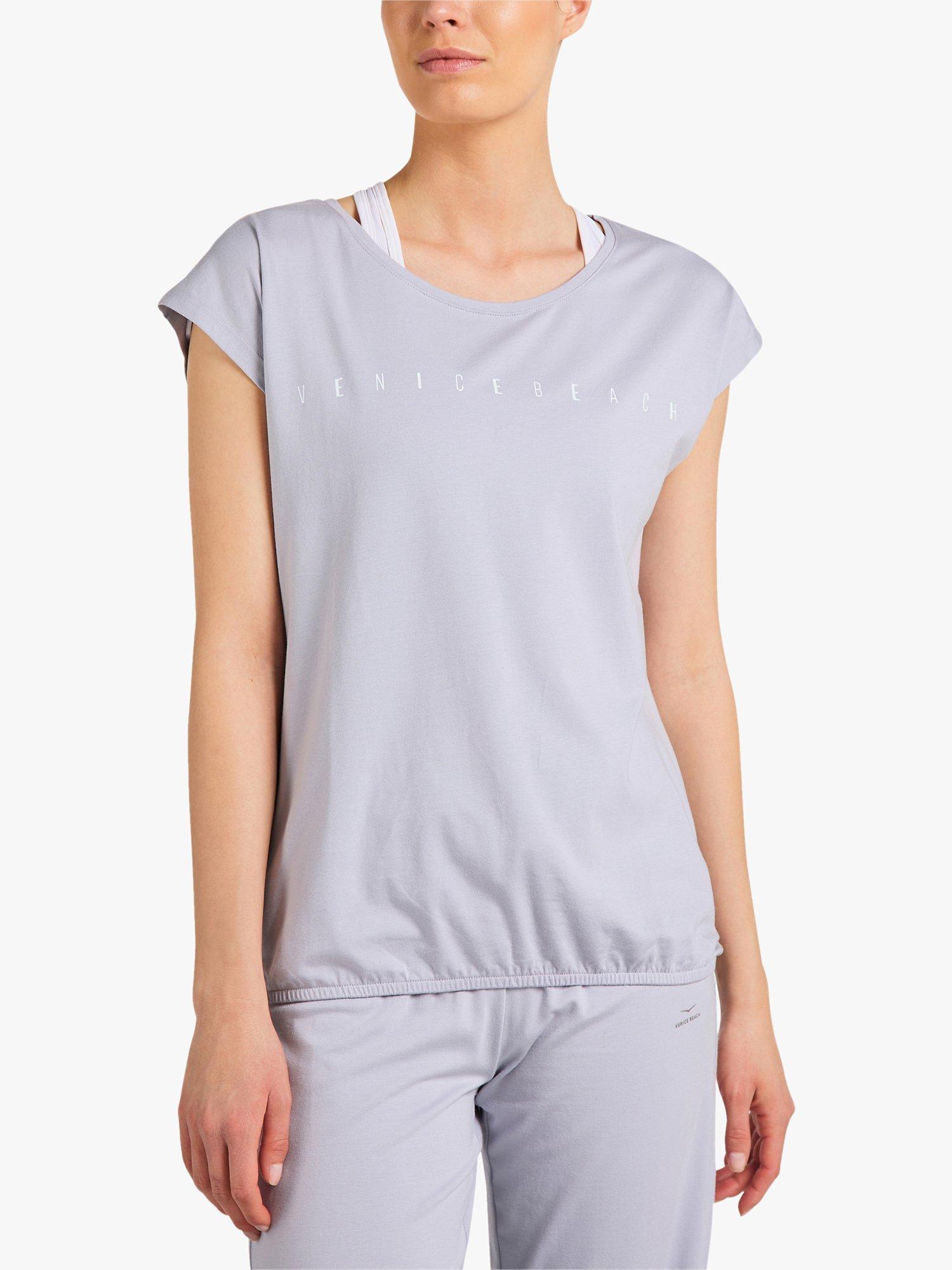 Venice Beach Wonder Short Sleeve Gym Top, Opal Grey