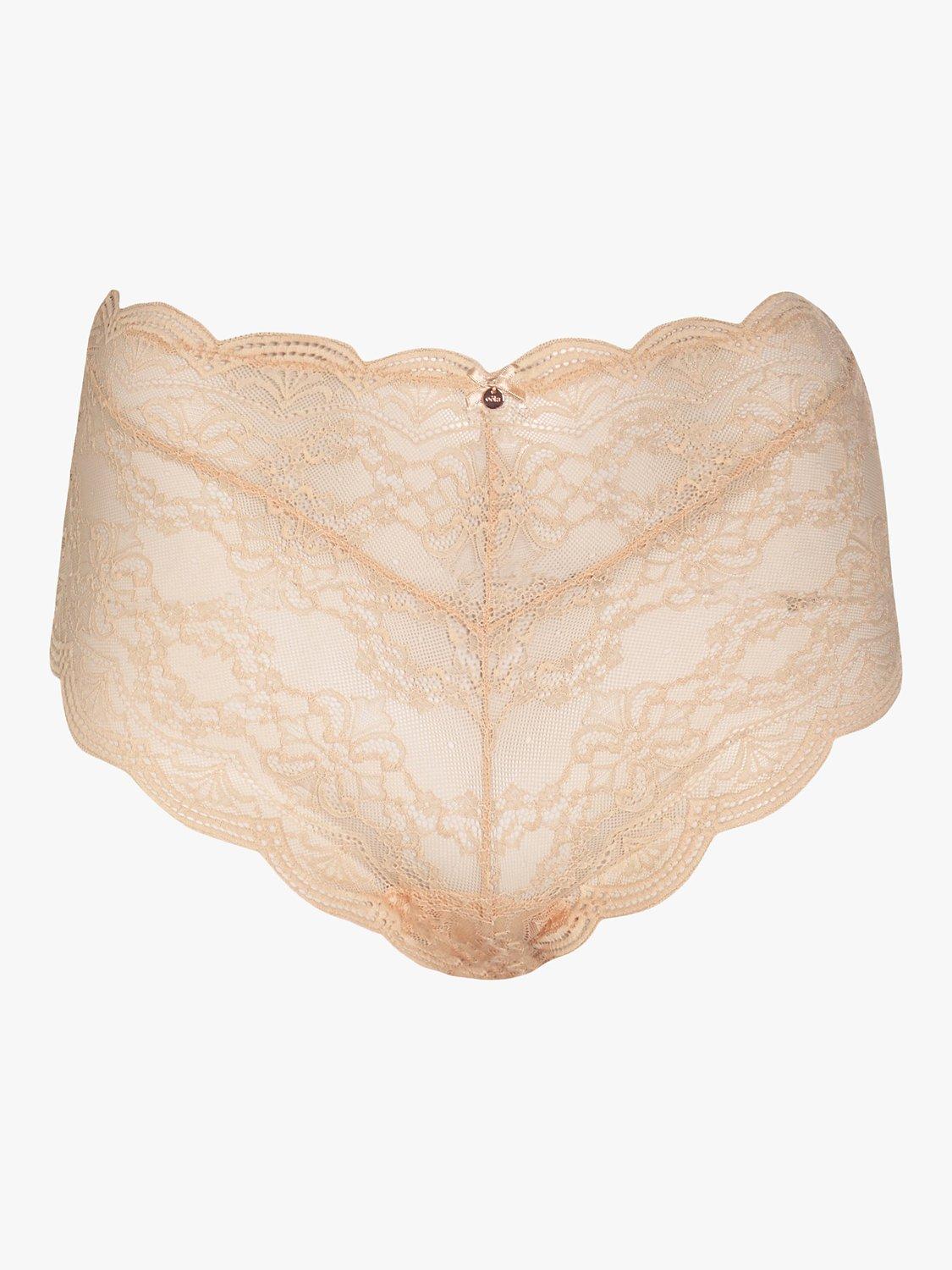 Product image 4 of 4, which shows Oola Lingerie Scallop Lace Short Knickers, Latte, 18-20
