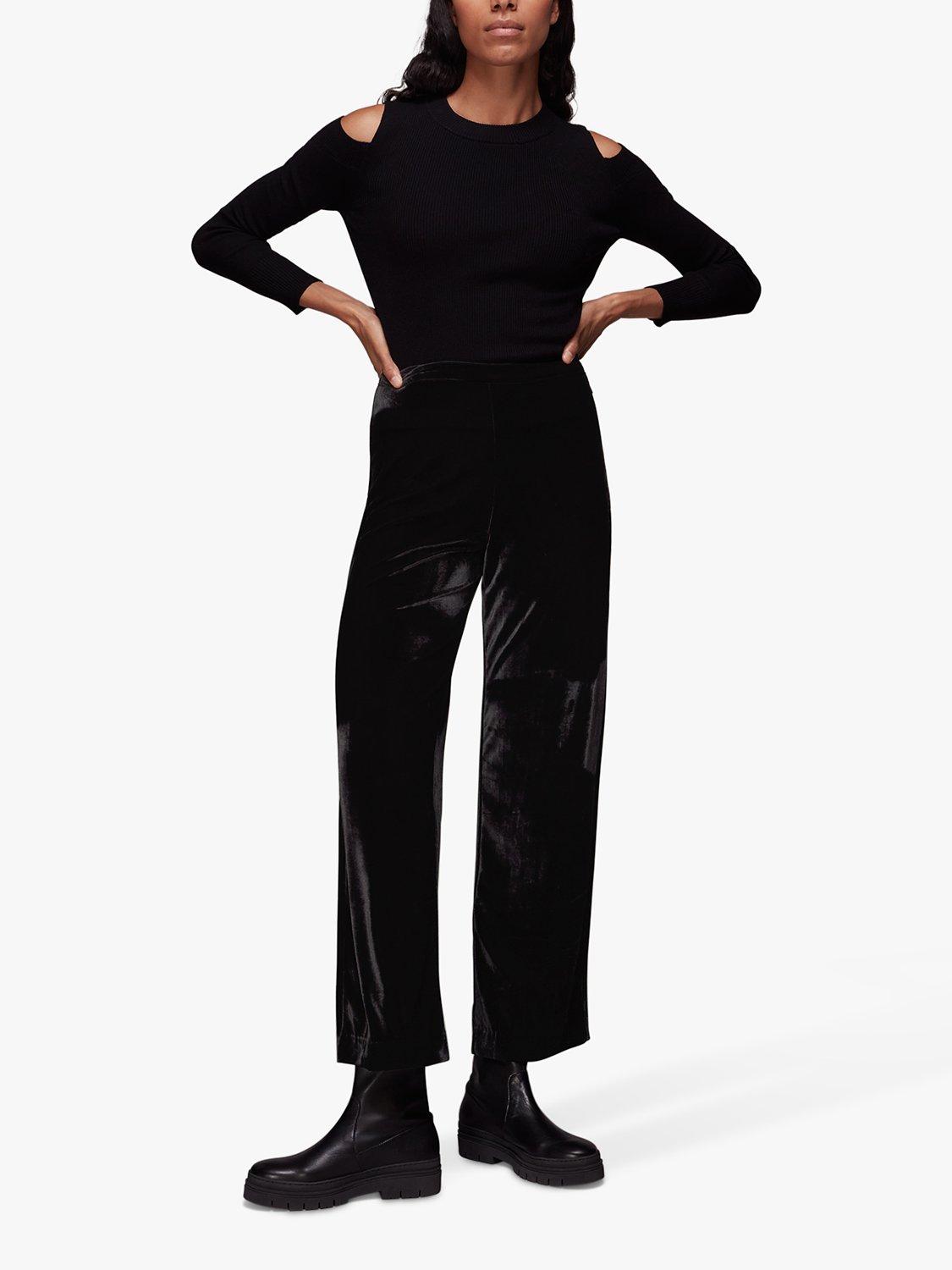 Whistles Velvet Trousers, Black