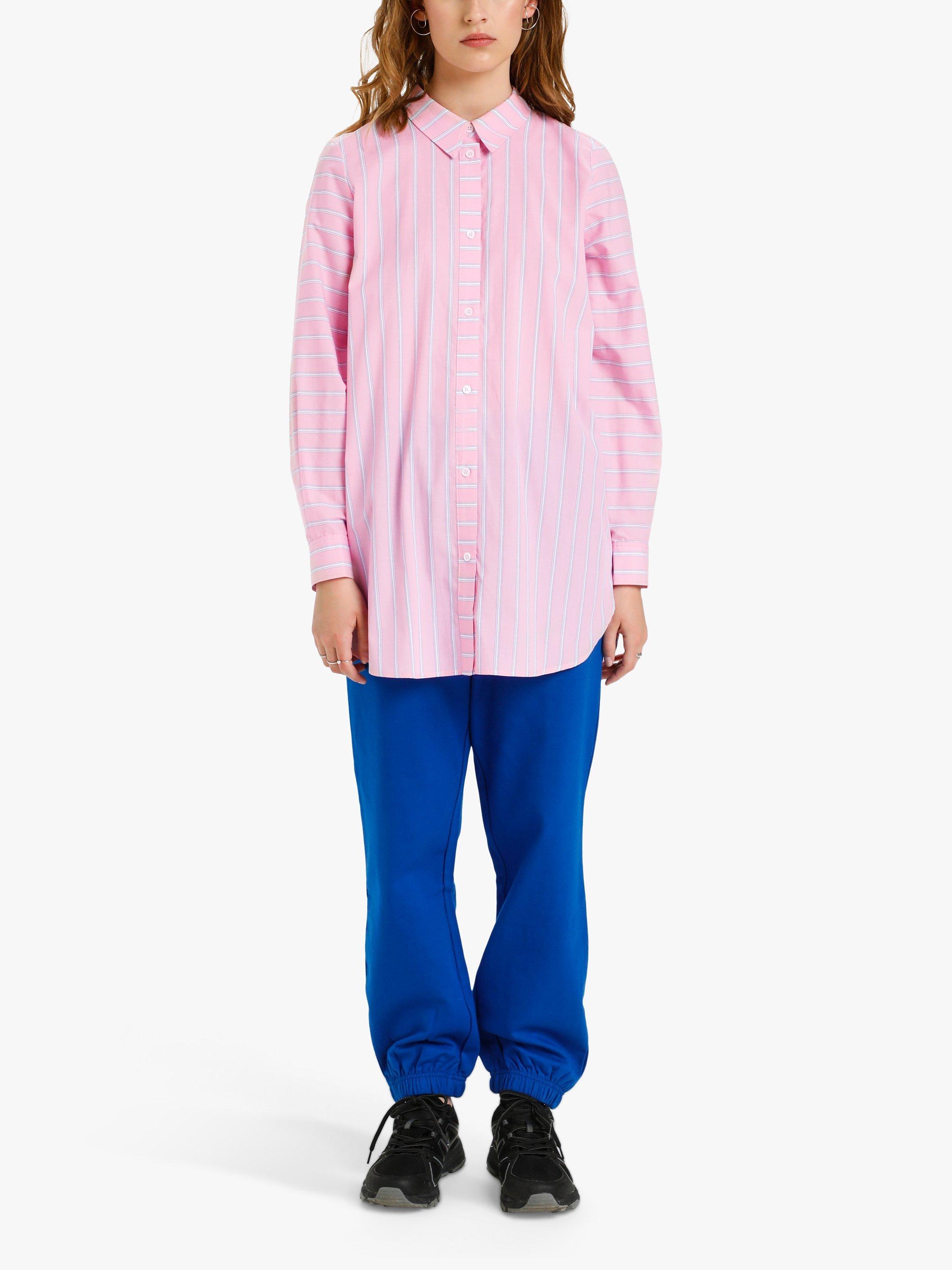 KAREN BY SIMONSEN Alex Stripe Longline Shirt, Cradle Pink