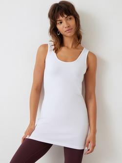 HUSH Longline Tank Top, White