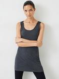 HUSH Longline Tank Top, Charcoal Marl