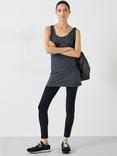 HUSH Longline Tank Top, Charcoal Marl