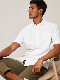 John Lewis Regular Fit Short Sleeve Oxford Cotton Shirt, White