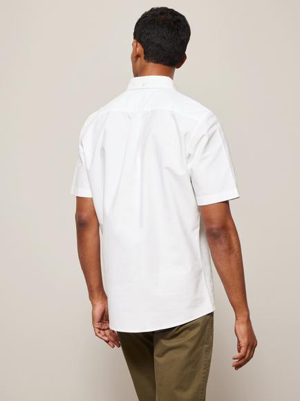 John Lewis Regular Fit Short Sleeve Oxford Cotton Shirt - view 2, White