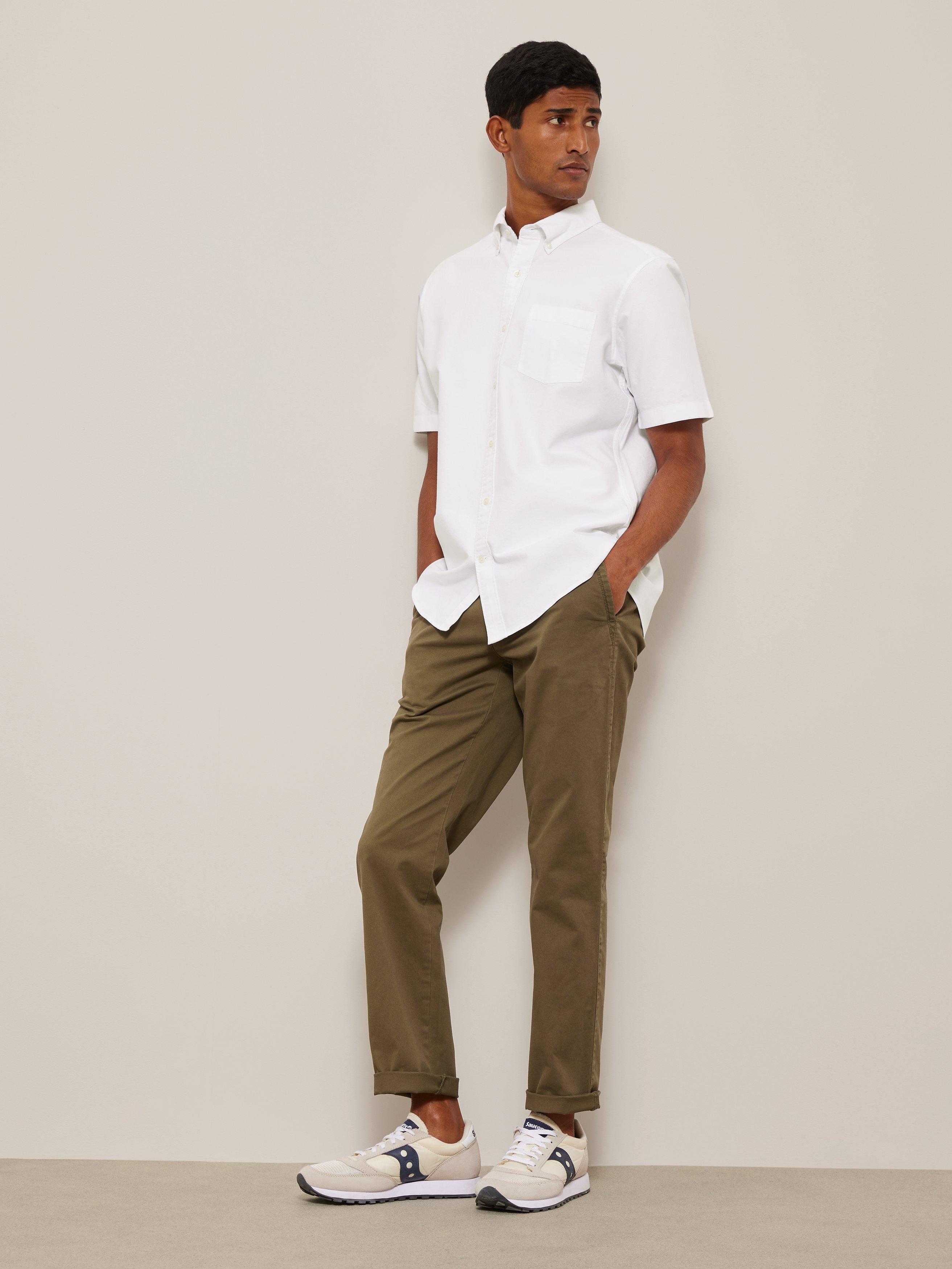 Product image 3 of 6, which shows John Lewis Regular Fit Short Sleeve Shirt, White, S