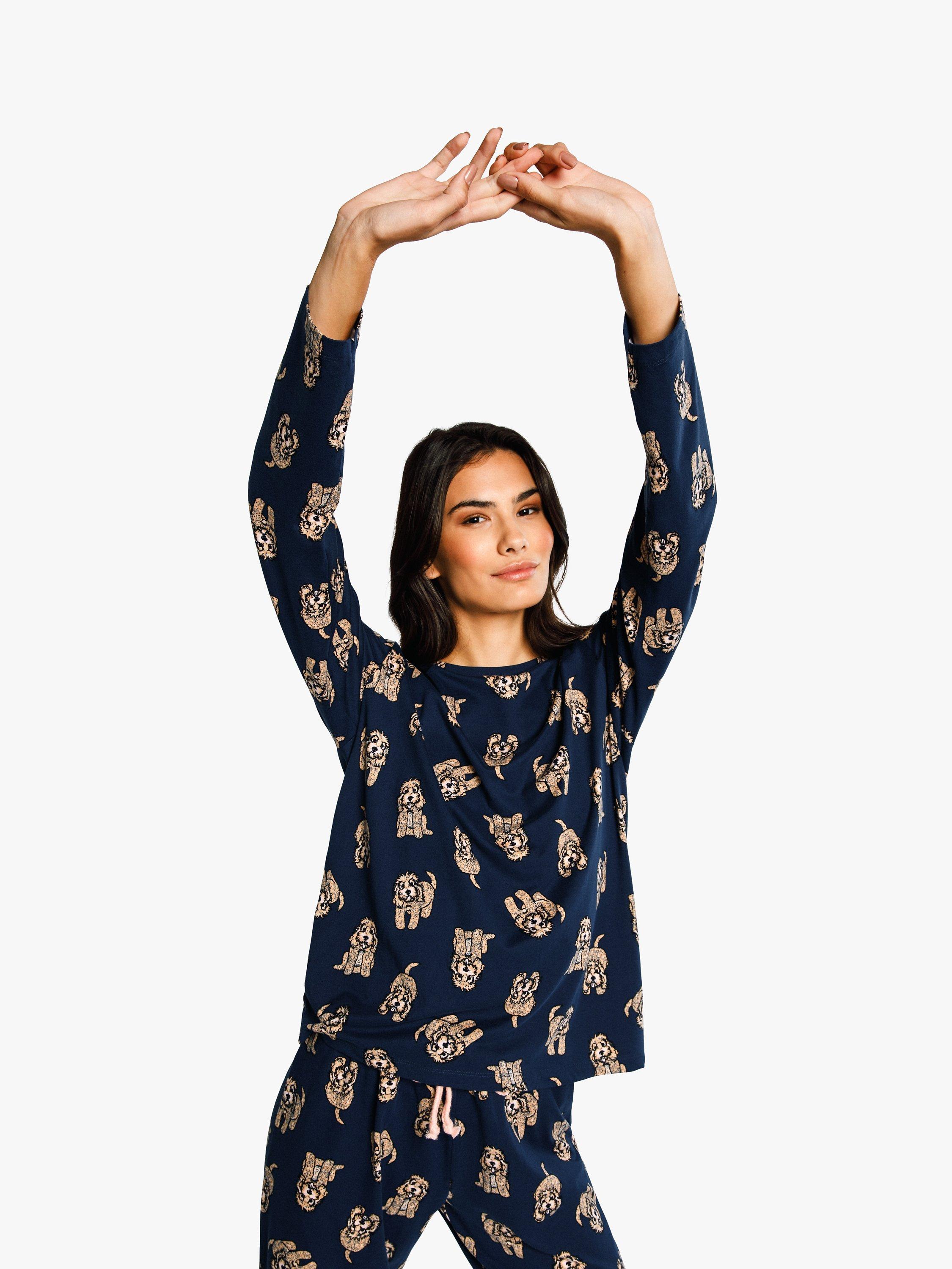 Chelsea Peers Cockapoo Eco Long Sleeve Classic Recycled Pyjama Set Navy