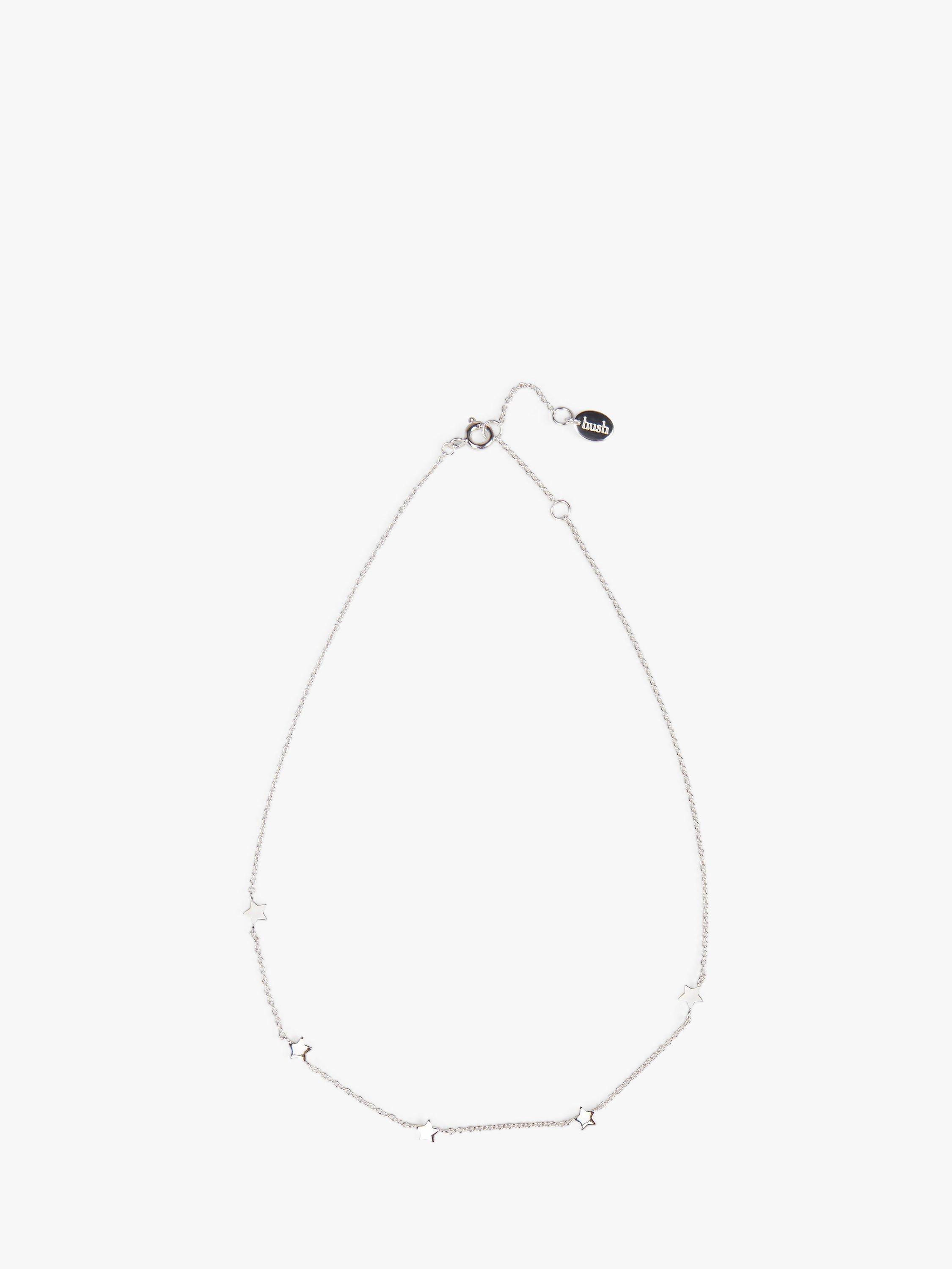 HUSH Multi Star Choker Necklace, Silver