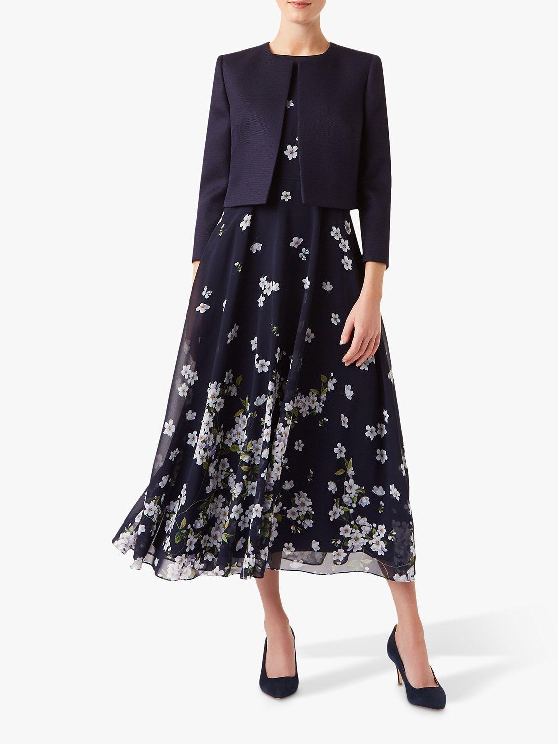 Product image 1 of 3, which shows Hobbs Petite Elize Bolero Jacket, Midnight Navy, 6