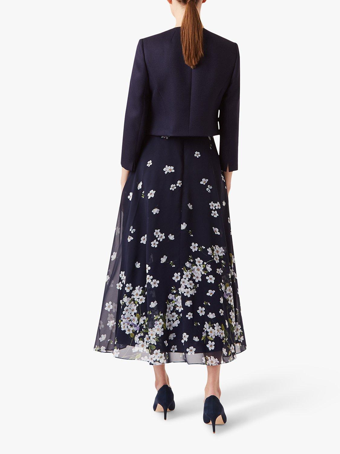 Product image 2 of 3, which shows Hobbs Petite Elize Bolero Jacket, Midnight Navy, 6