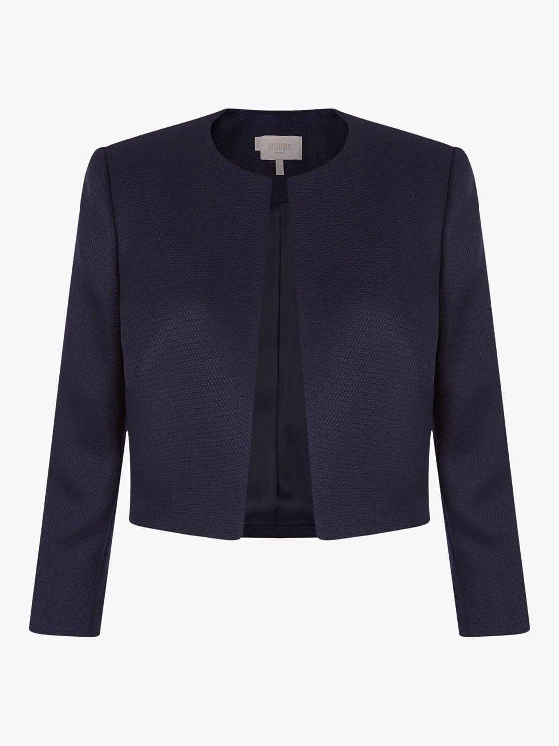 Product image 3 of 3, which shows Hobbs Petite Elize Bolero Jacket, Midnight Navy, 6