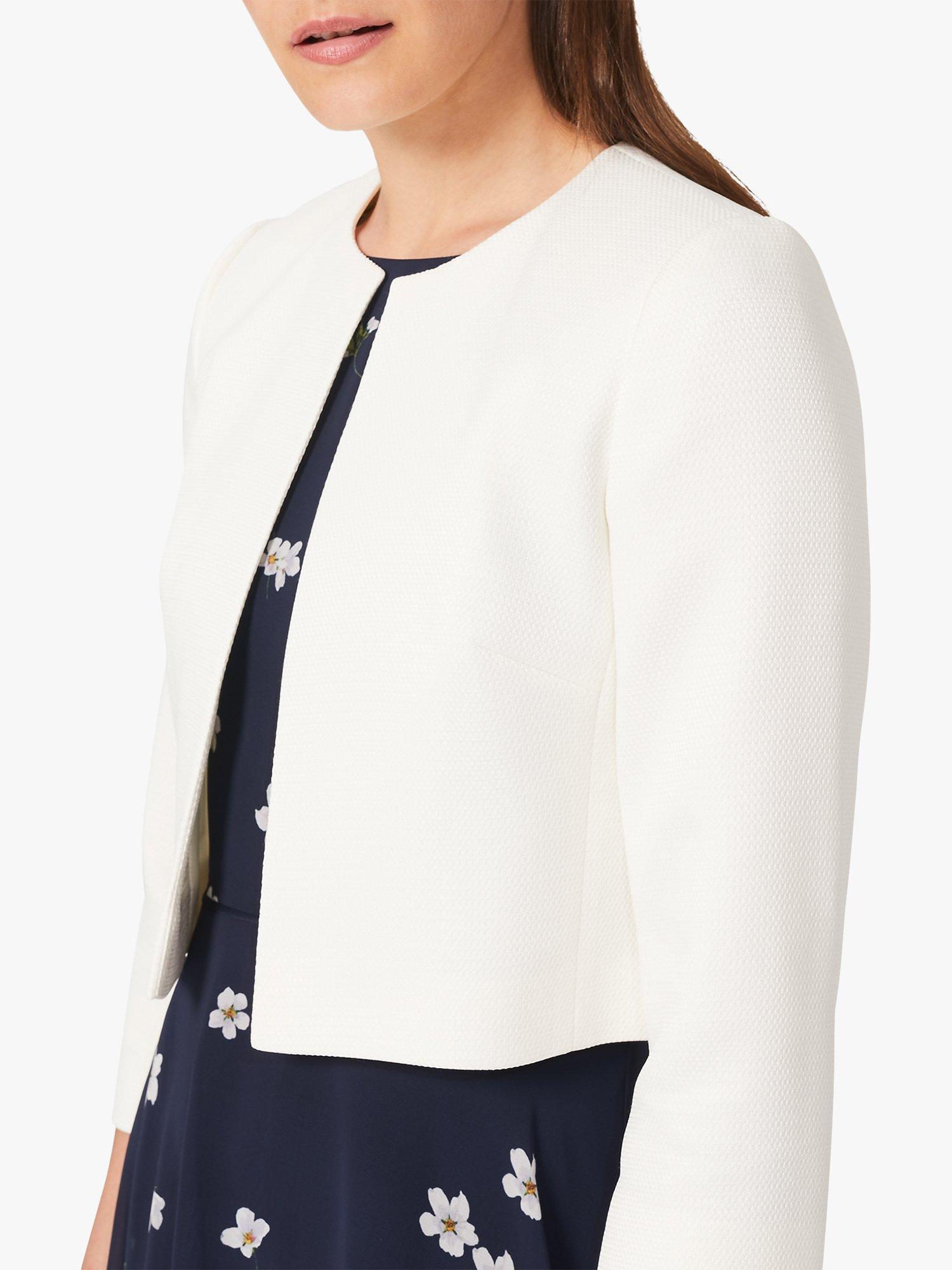 Product image 3 of 4, which shows Hobbs Elize Bolero Jacket, Ivory, 6