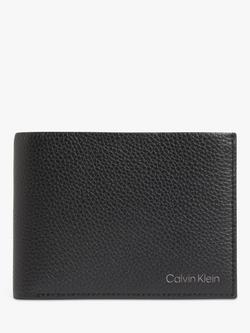 Calvin Klein Warmth Bi-Fold Leather Wallet, Black, Ck Black
