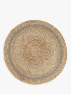 John Lewis Jute Border Rug, Dia. 200 cm, Neutral