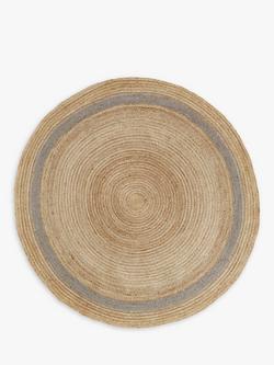 John Lewis Jute Border Rug, Dia. 200 cm, Neutral/Grey