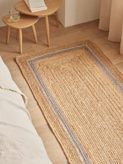 John Lewis Jute Border Runner Rug, L240 x W70 cm - view 2, Grey