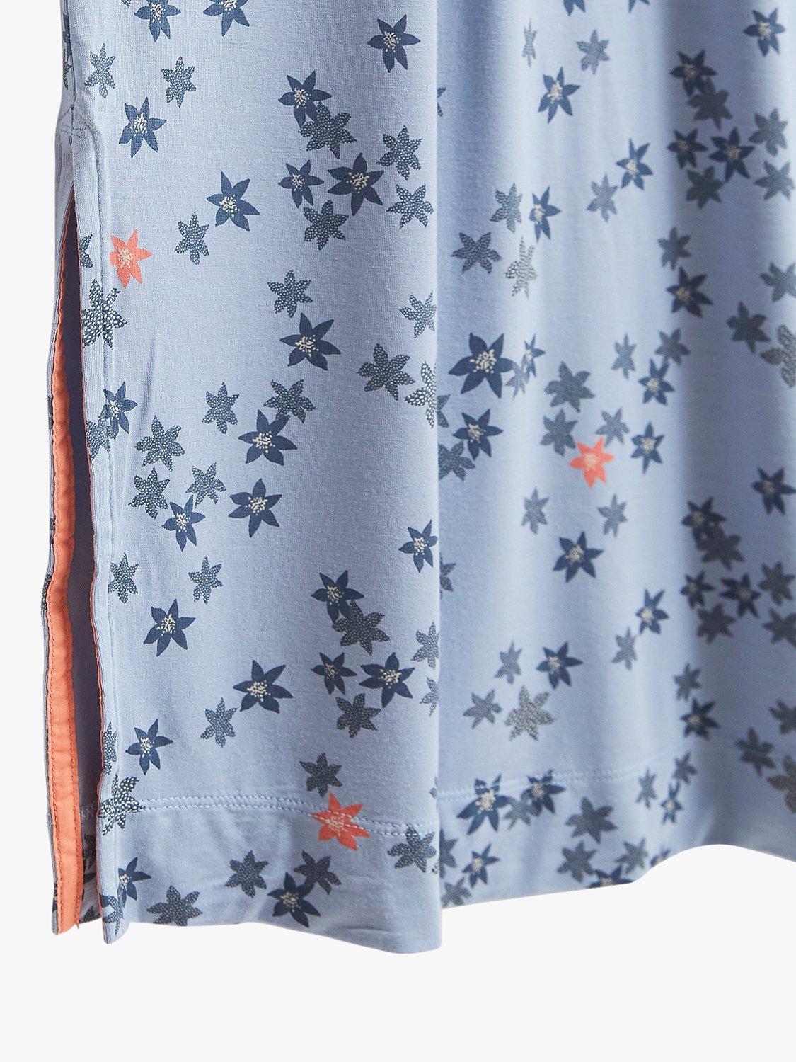 Product image 5 of 6, which shows White Stuff Ava Ditsy Jersey Nightdress, Blue, XS