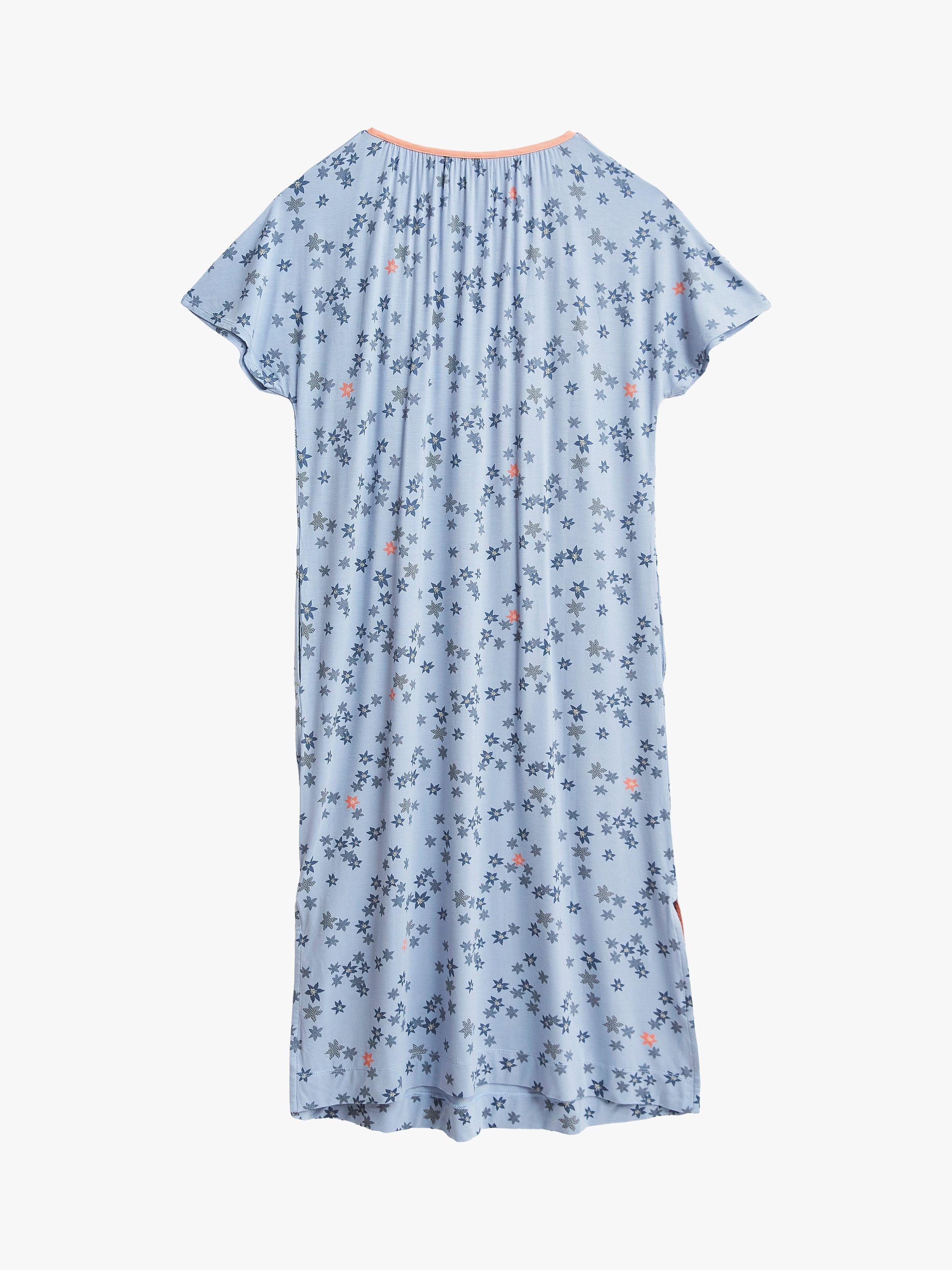 Product image 6 of 6, which shows White Stuff Ava Ditsy Jersey Nightdress, Blue, XS