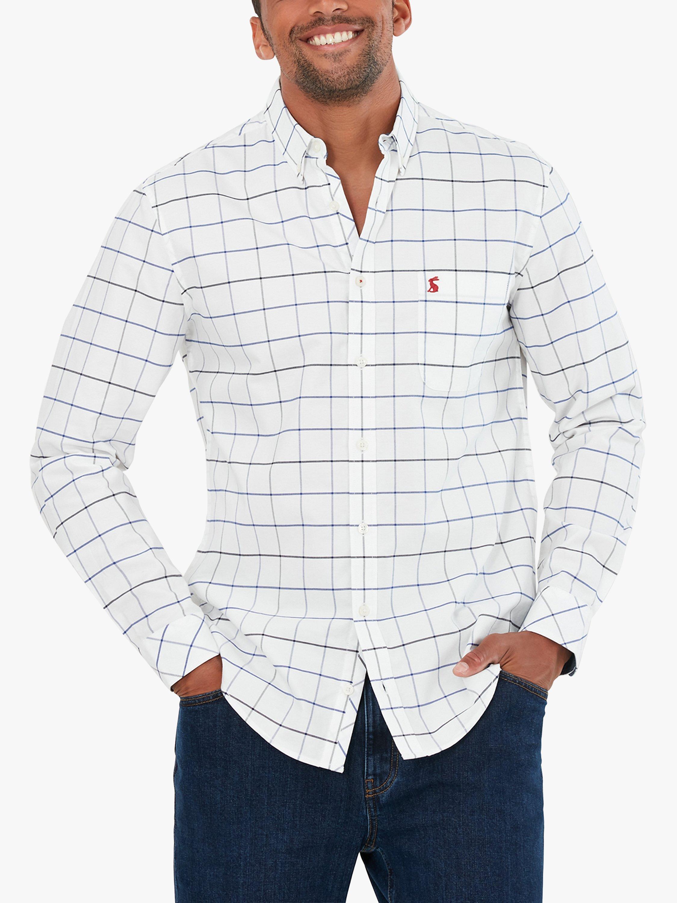 Joules Welford Loose Check Regular Fit Shirt, White Check