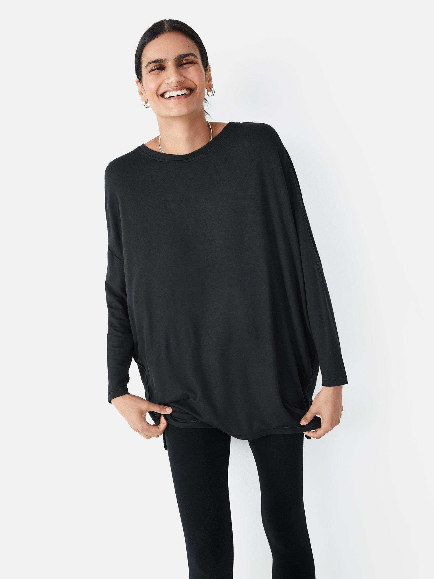 HUSH Wide Jersey Top, Midnight