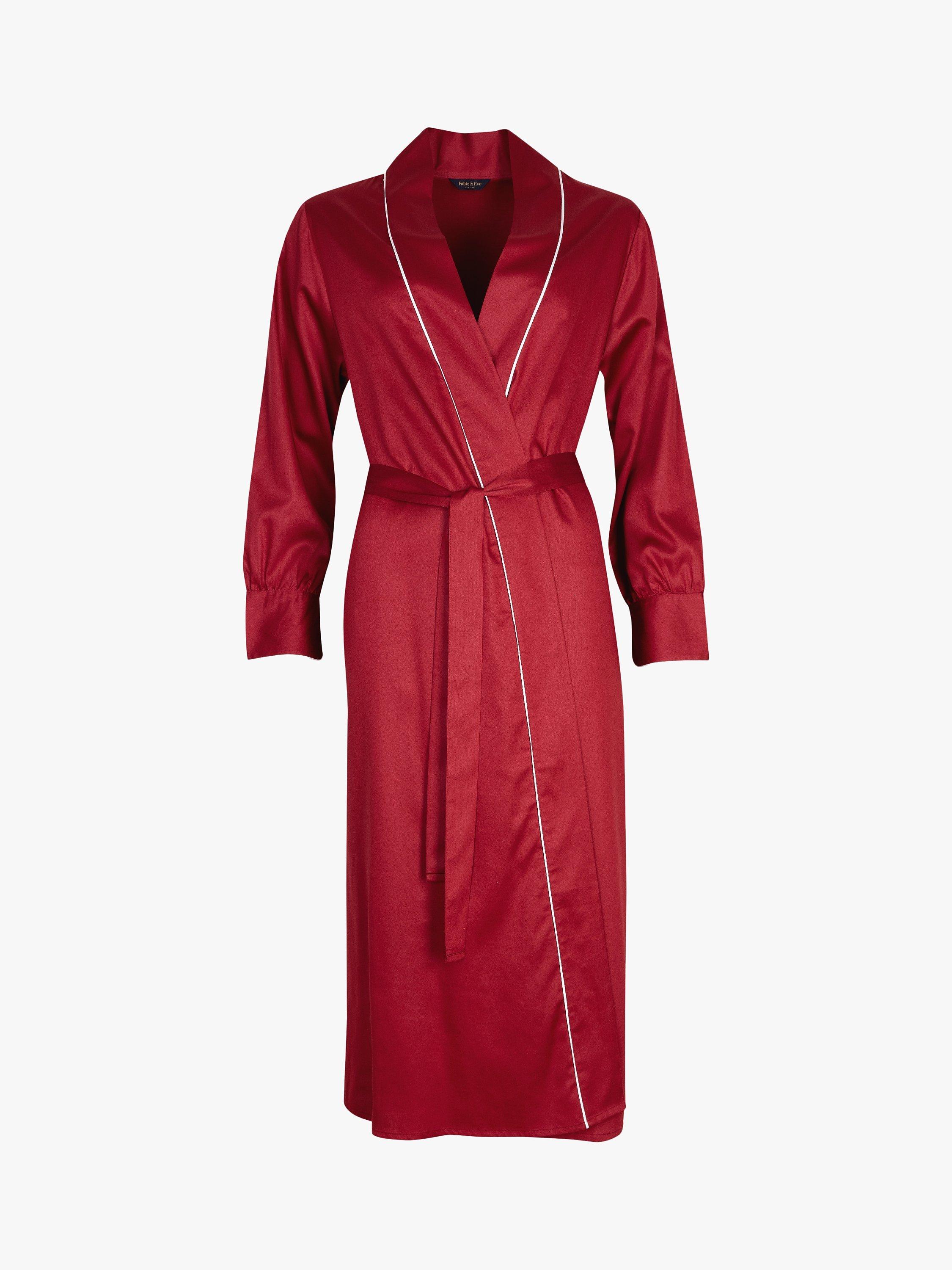 Product image 3 of 3, which shows Fable & Eve Marylebone Long Dressing Gown, Burgundy, 8