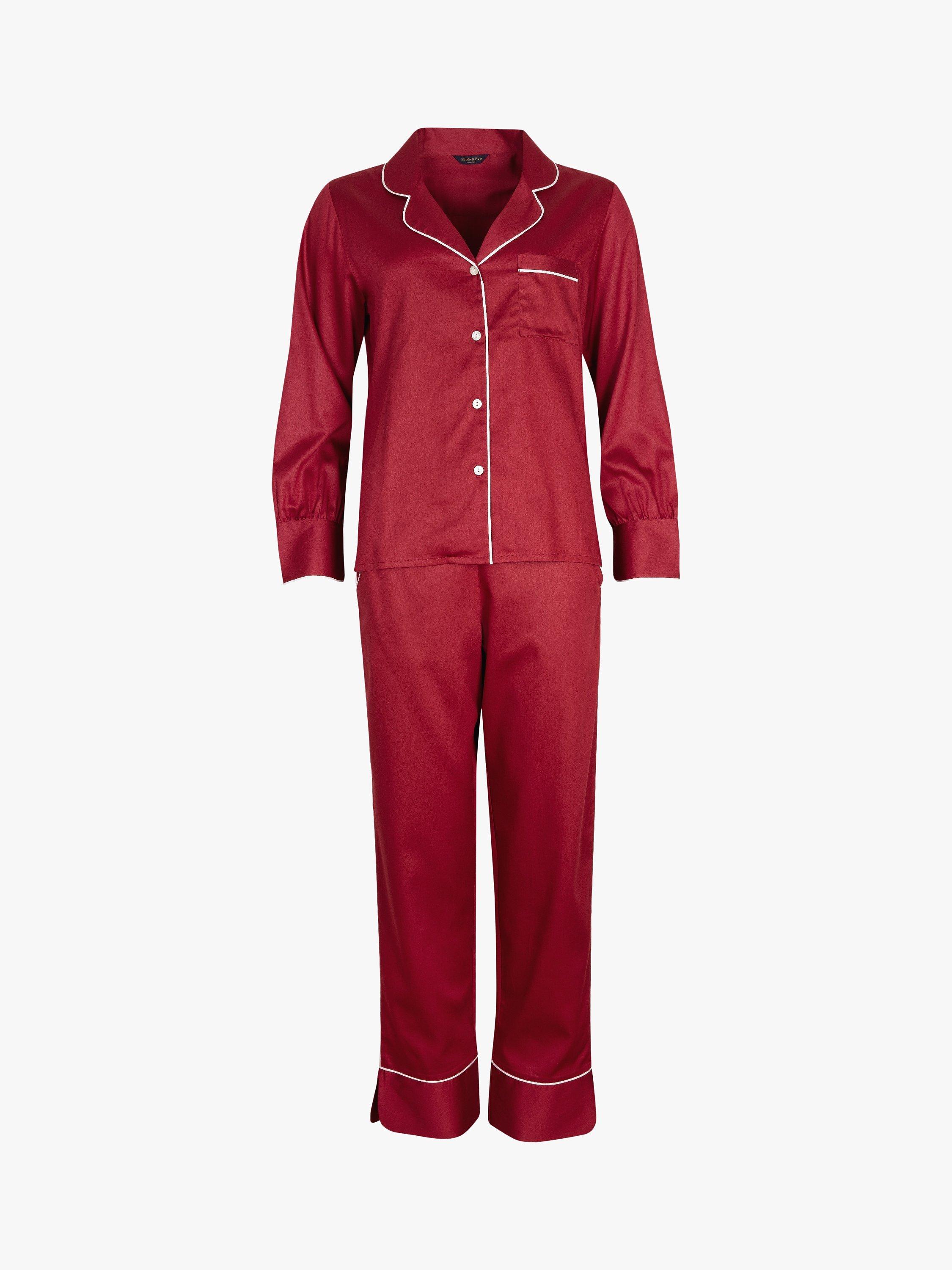 Product image 3 of 3, which shows Fable & Eve Marylebone Pyjama Set, Burgundy, 8