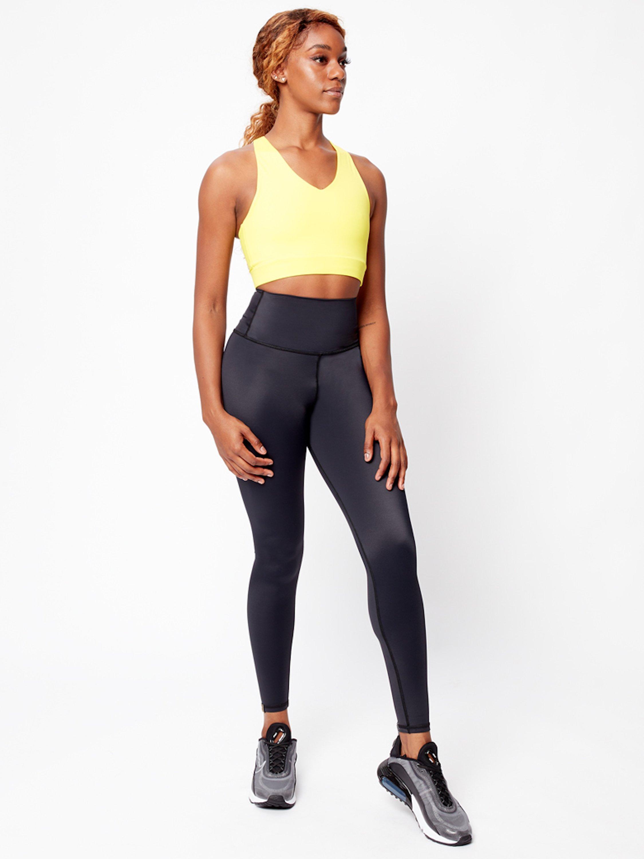 CONTUR Afresh Plain Sports Crop Top, Yellow