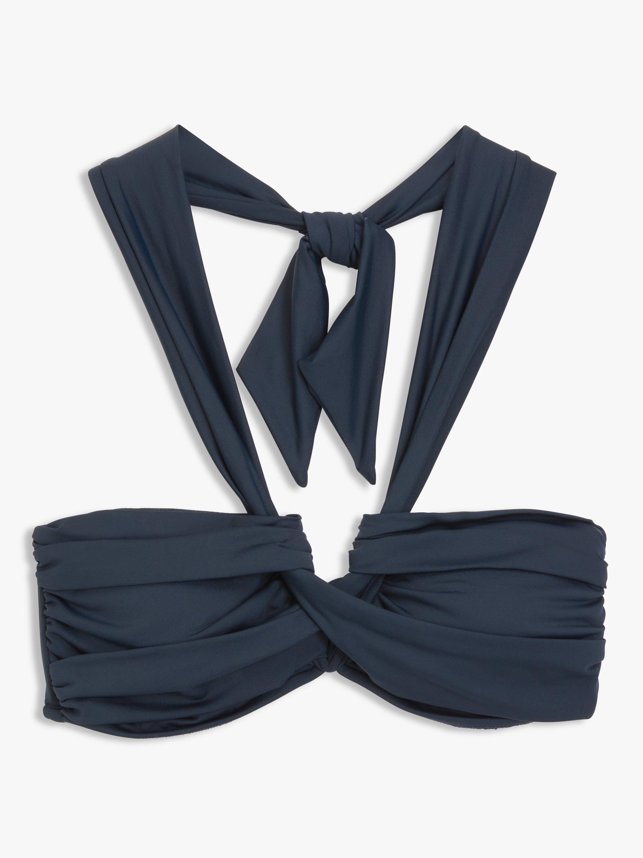 Product image 4 of 5, which shows Seafolly Plain Halterneck Twist Bikini Top, True Navy, 8
