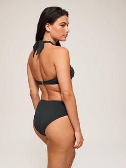 Seafolly Plain Halterneck Twist Bikini Top - view 2, Black