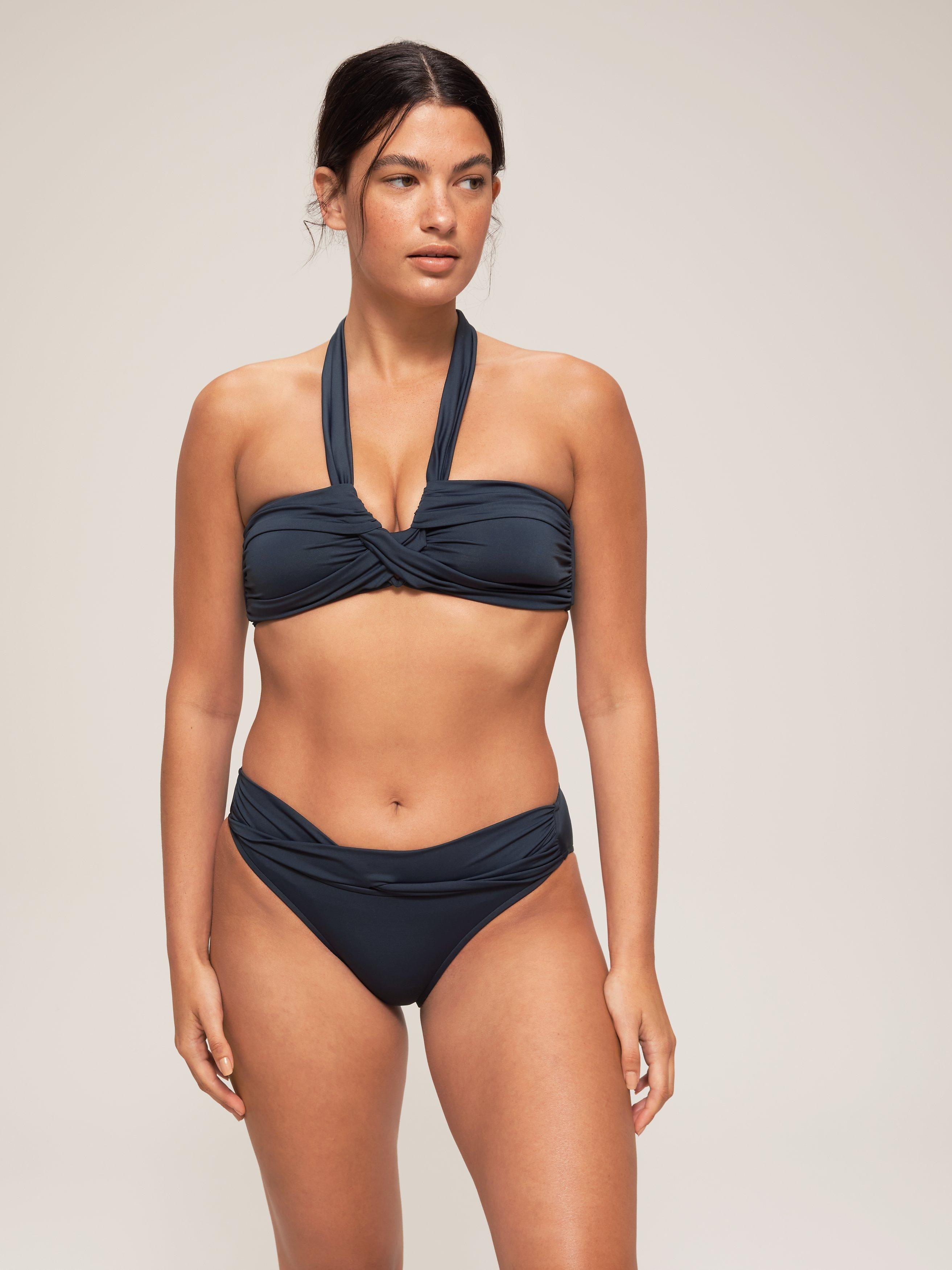 Seafolly Plain Twist Band Hipster Bikini Bottoms True Navy