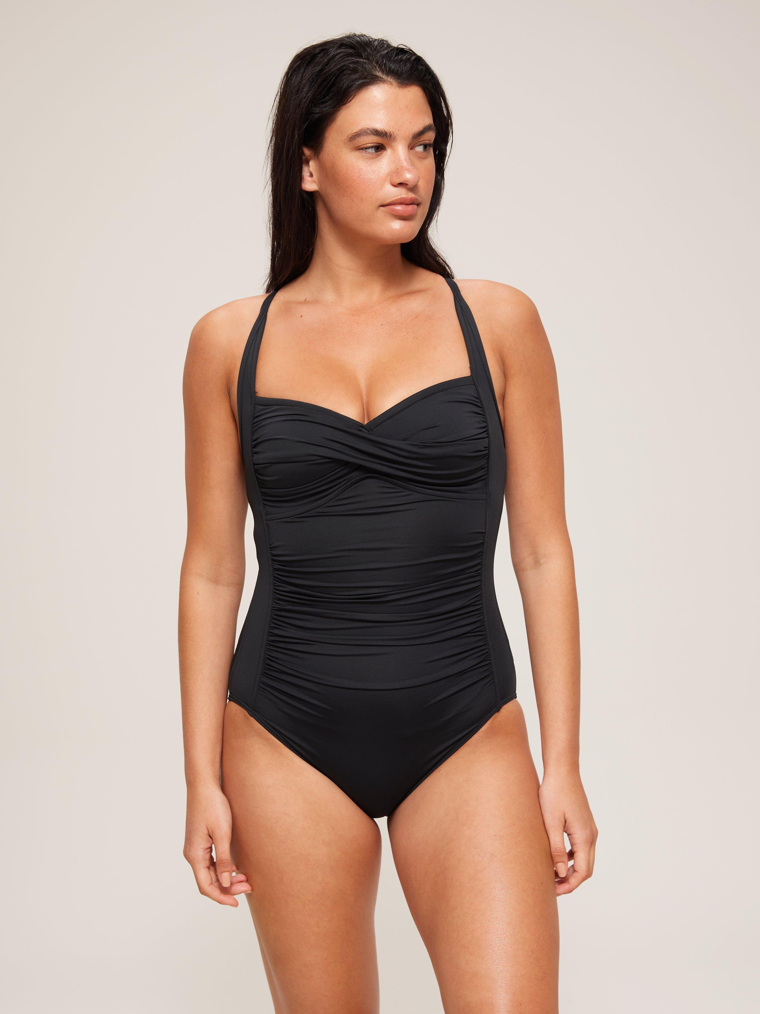 Seafolly Plain Twist Front Swimsuit Black