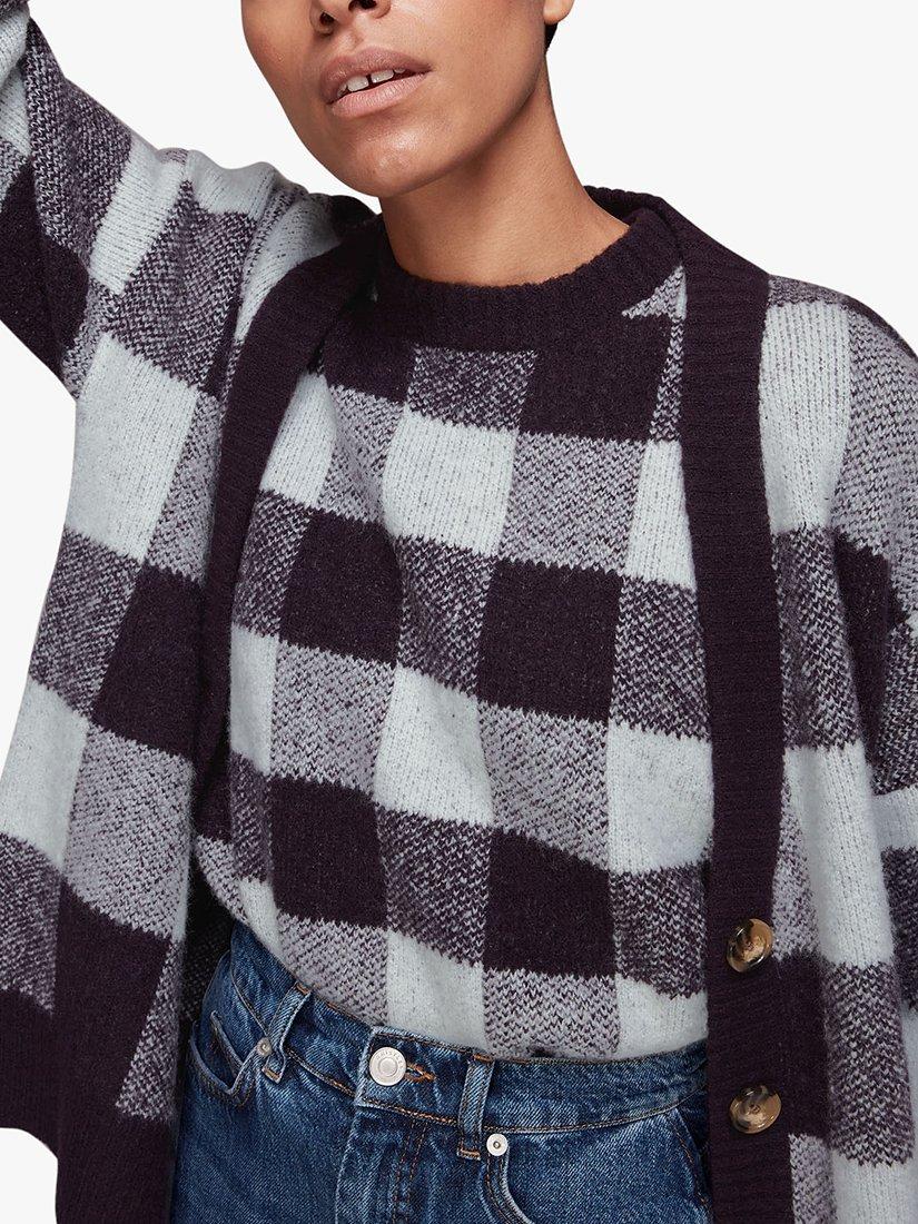 Whistles Checked Cardigan, Multi