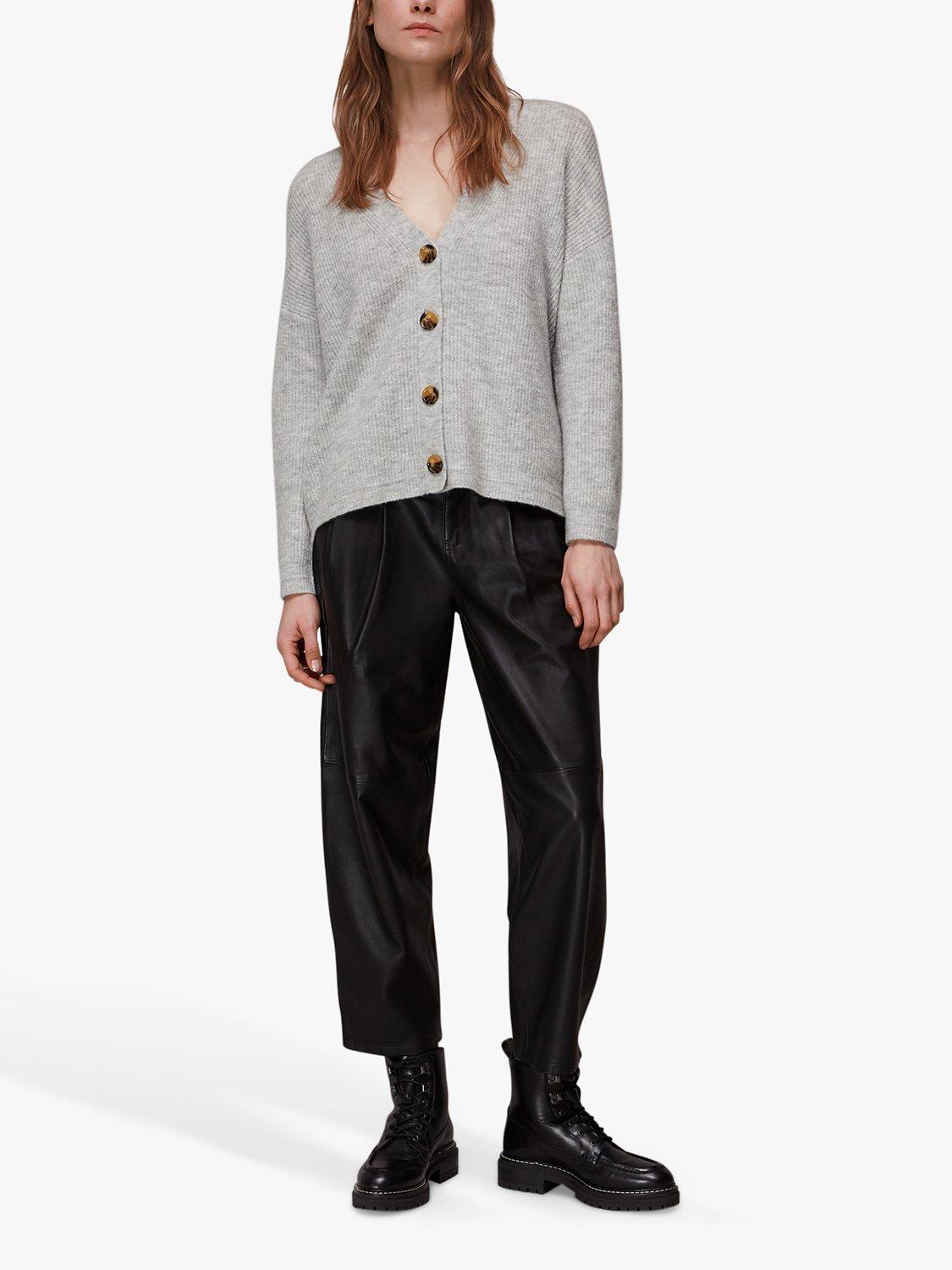Whistles Wool Blend Cardigan, Grey