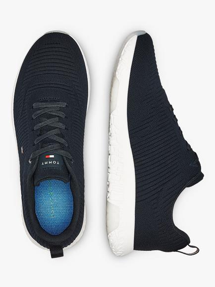 Tommy Hilfiger Corporate Knit Runner Trainers, Desert Sky - view 2, Desert Sky