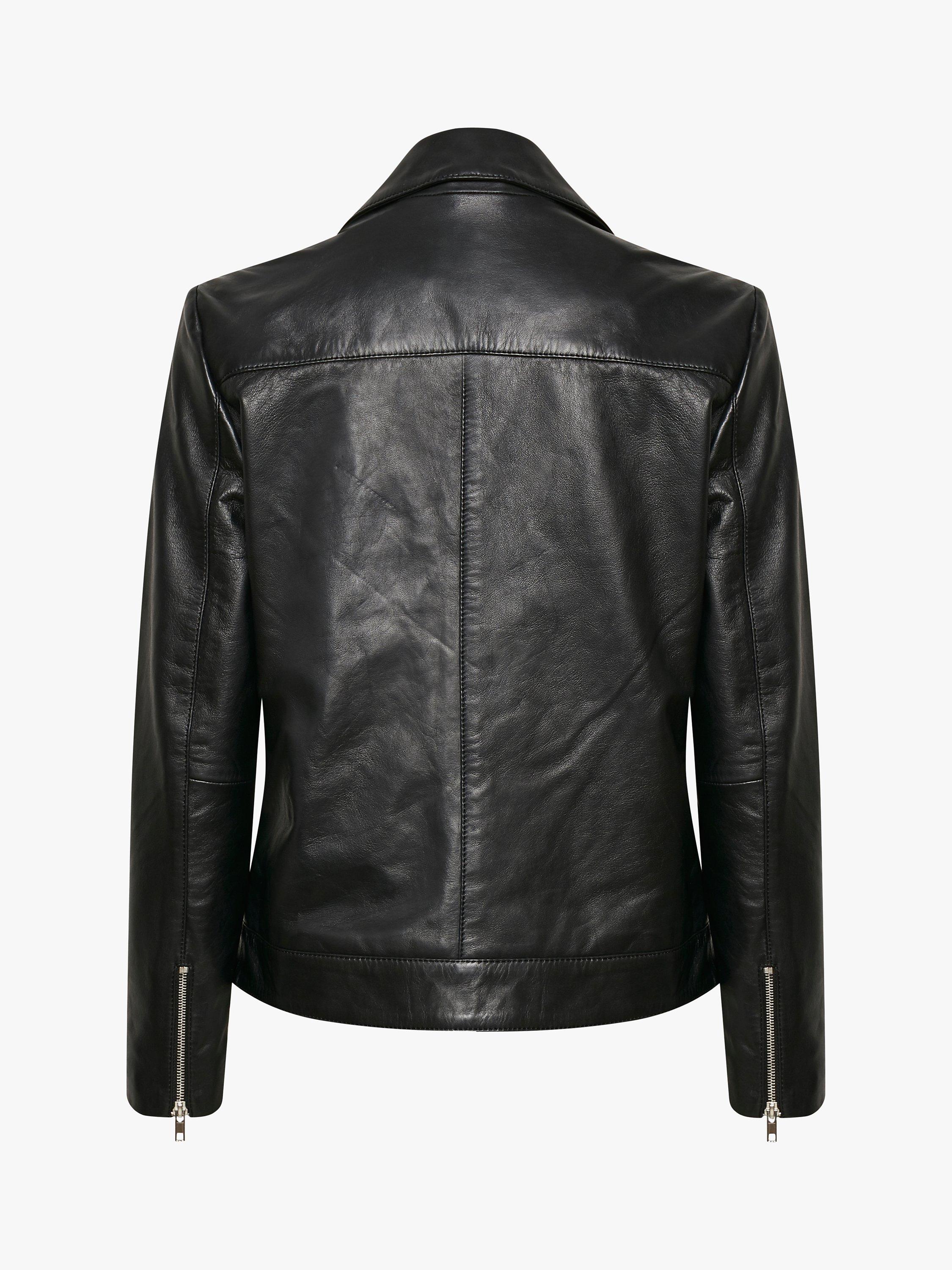 Product image 3 of 7, which shows Soaked In Luxury Maeve Leather Biker Jacket, Black, XS