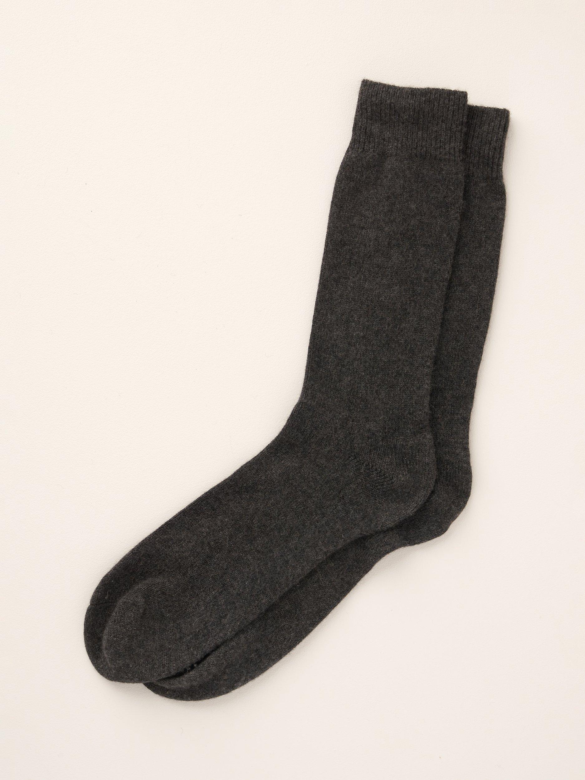 Truly Cashmere Ankle Socks, Charcoal Marl, M